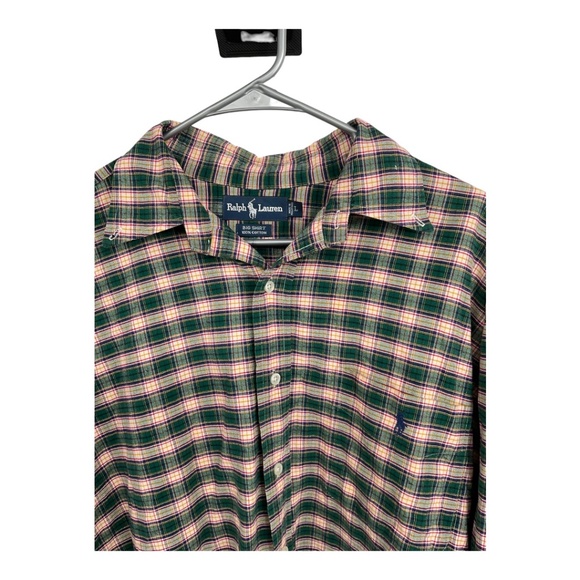 Ralph Lauren Cotton Button Down Long Sleeve Plaid Brushed Shirt - Picture 6 of 11